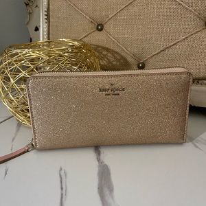 Kate Spade Gold glitter wallet
